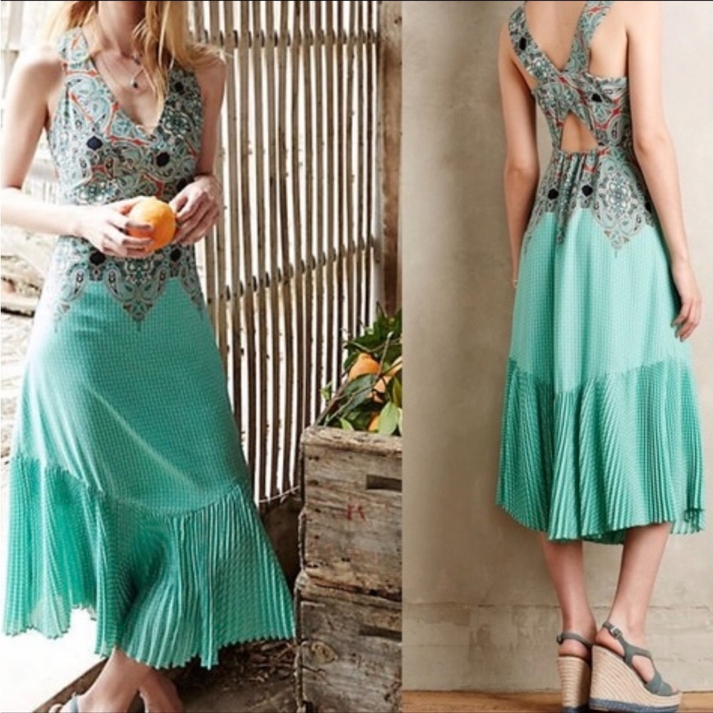 Anthropologie Maeve Cayon Creek Dress Cutout Back - Picture 2 of 6